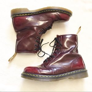 Doc Martens Burgundy Red Lace Up Combat Boots